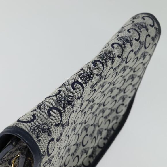 CELINE C Sulky Shoulder Bag Canvas Navy Gold - Picture 6 of 12